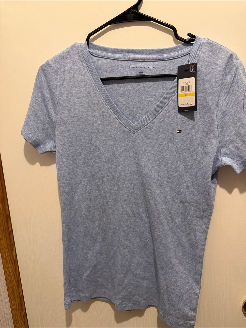 Tommy Hilfiger Light Blue V-Neck Short Sleeve Tee